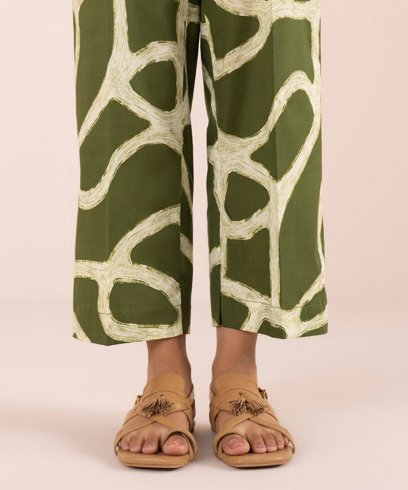 Printed Lawn Straight Pants