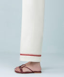 Embroidered Dobby Straight Pants