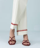 Embroidered Dobby Straight Pants