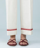 Embroidered Dobby Straight Pants