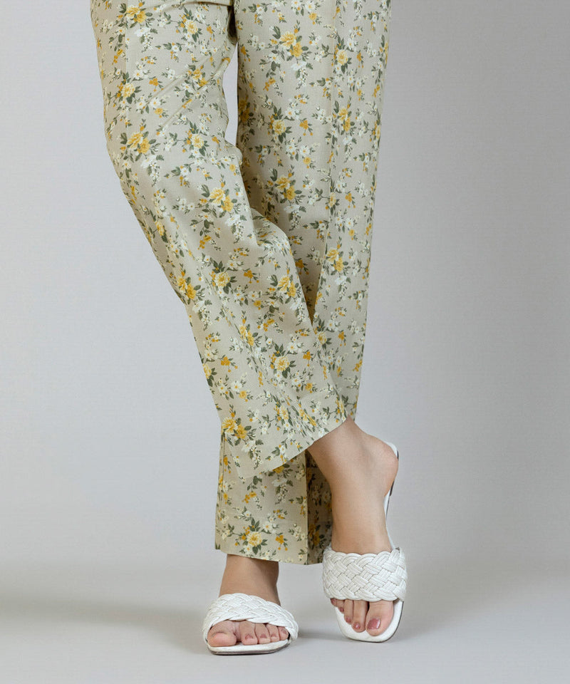 Printed Cambric Straight Pants