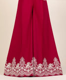 Embroidered Dobby Flared Pants