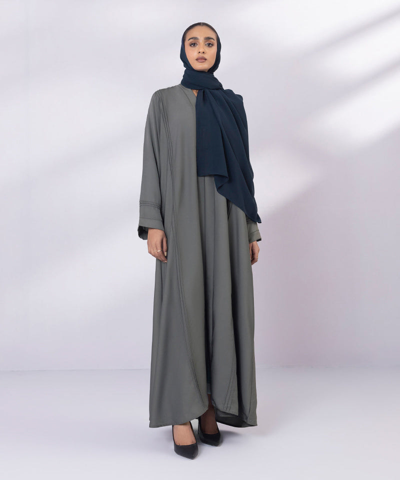Button Through Abaya With Tassel Detail