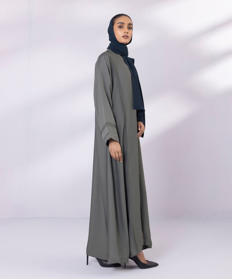 Button Through Abaya With Tassel Detail