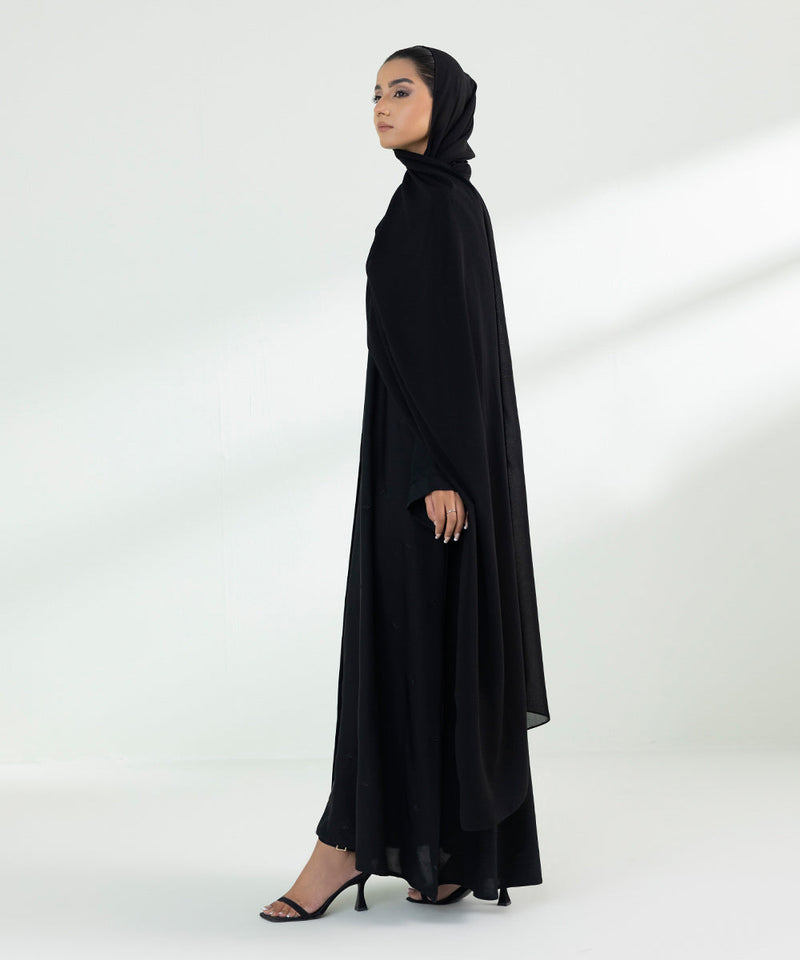 Embroidered Button Through Abaya Set