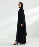 Embroidered Button Through Abaya Set