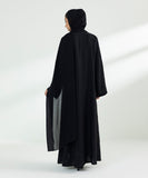 Embroidered Button Through Abaya Set