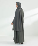 Embroidered Button Through Abaya Set