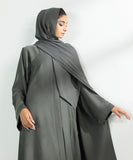 Embroidered Button Through Abaya Set