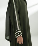 Embroidered Button Through Abaya Set