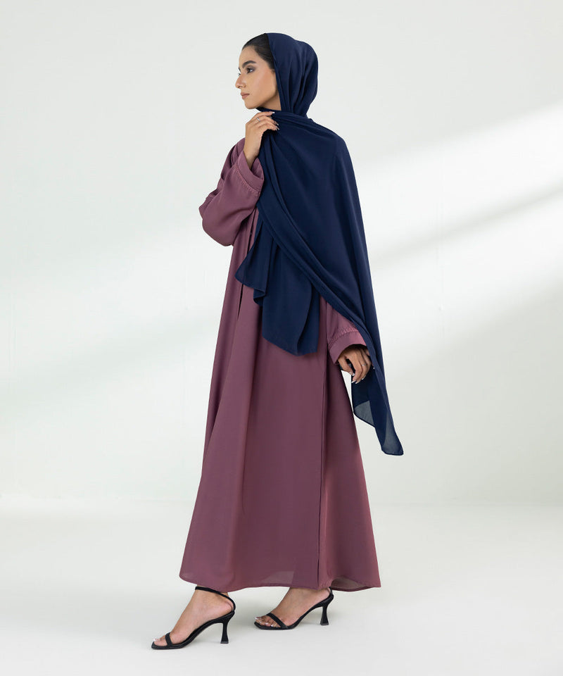 Embroidered Button Through Abaya