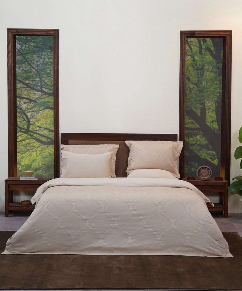 Clip Jacquard Beige - Quilt Cover