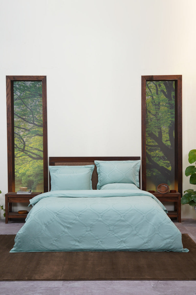 Clip Jacquard Blue - Quilt Cover