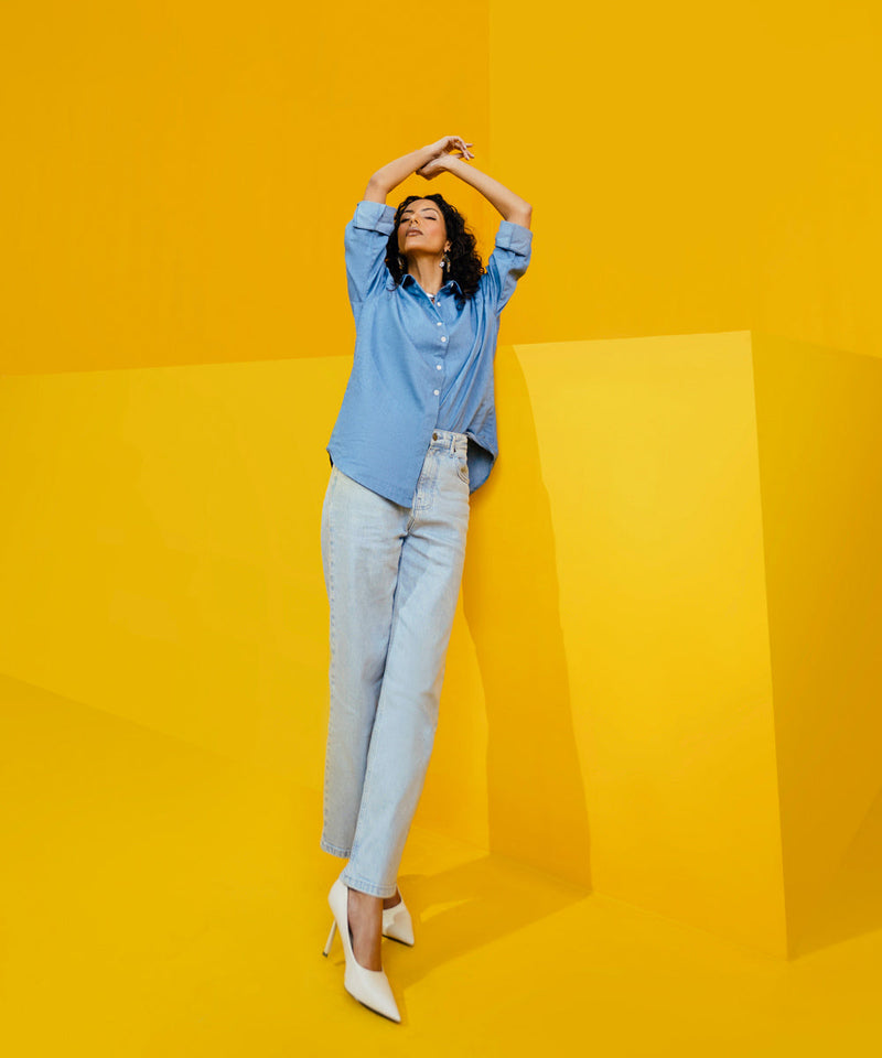 Button Through Denim Shirt