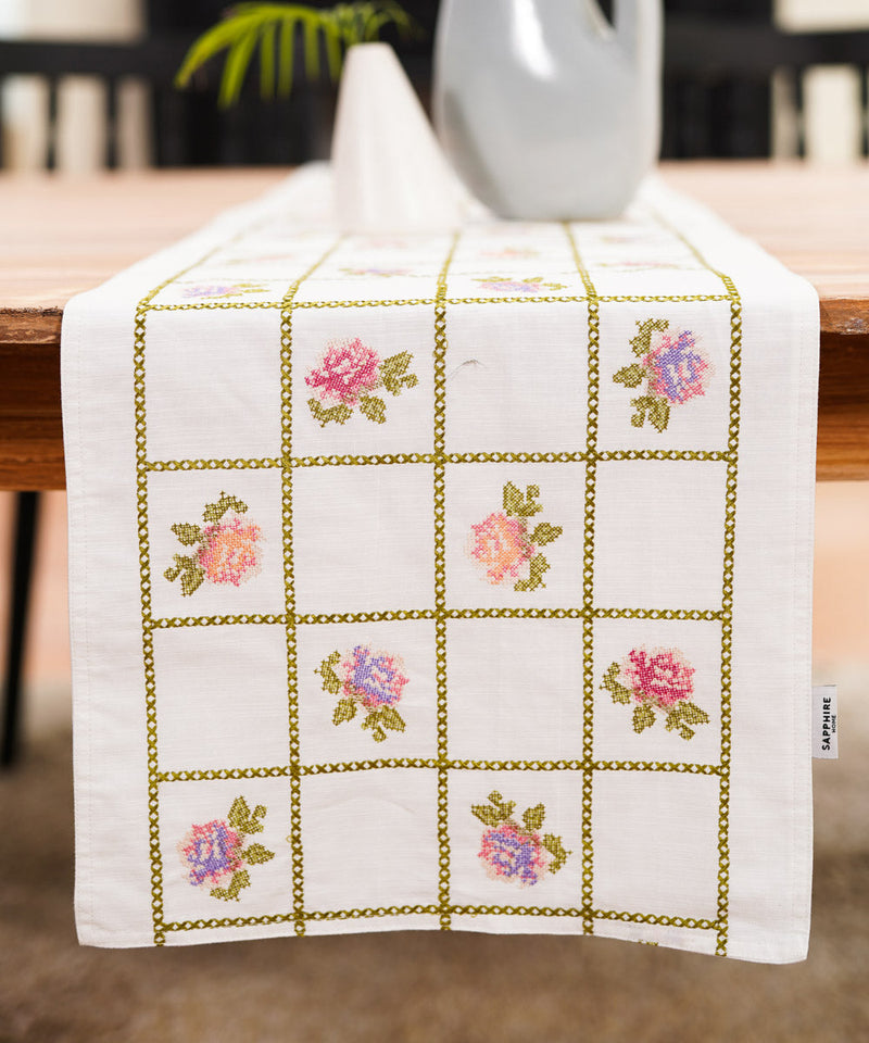 Embroidered Table Runner - Petit Fleur
