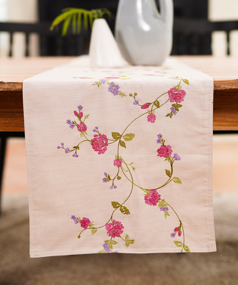 Embroidered Table Runner - Spring Blossom