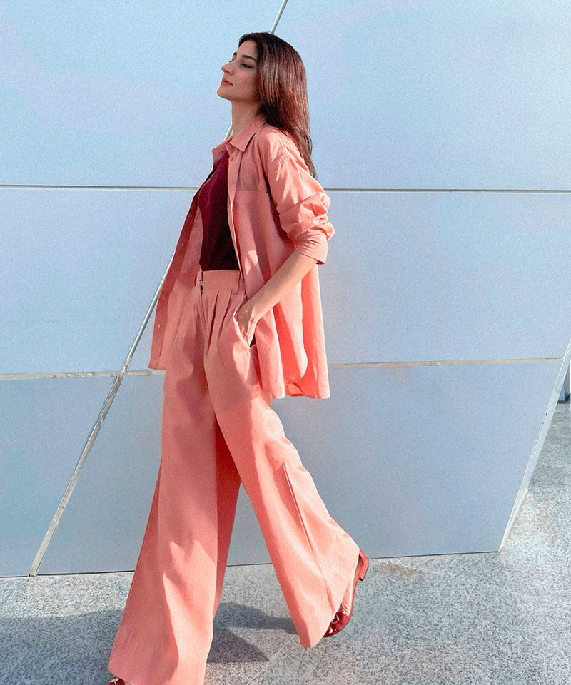 Wide Leg Pleated Trousers