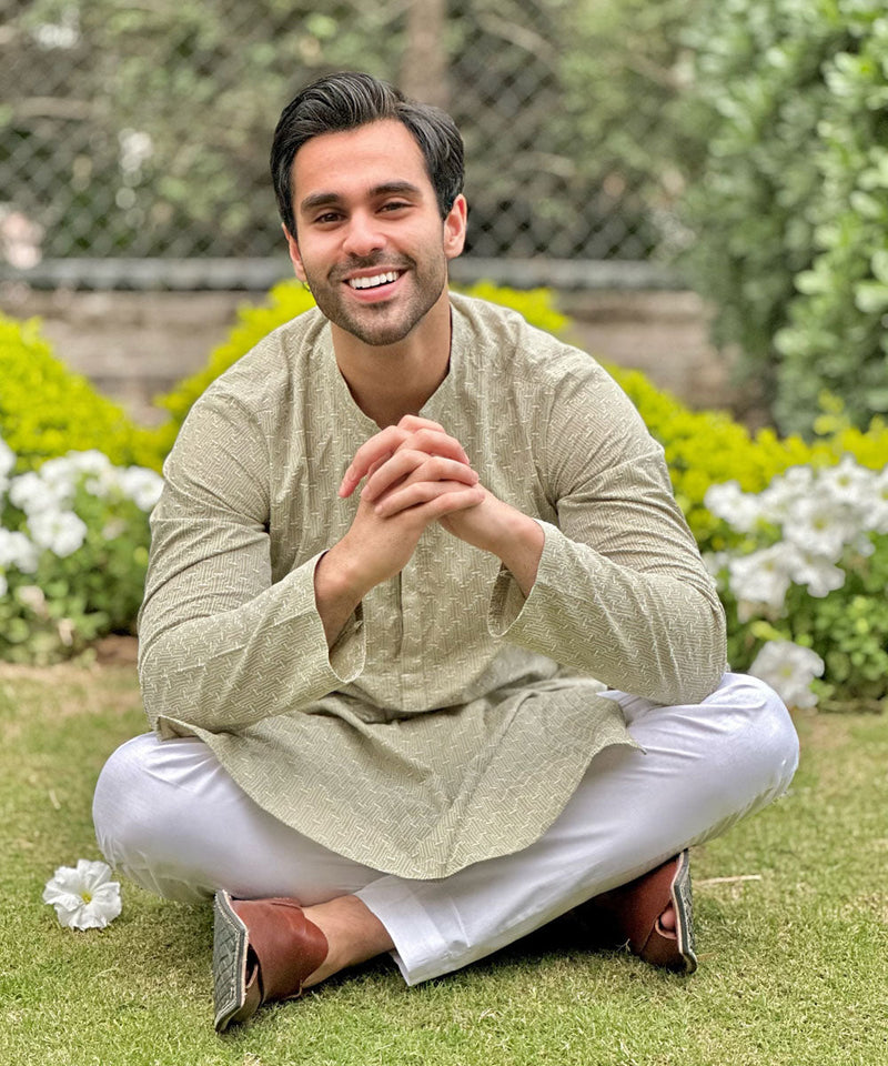 Schiffli Embroidered Kurta