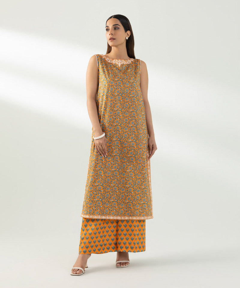 2 Piece - Embroidered Cambric Suit