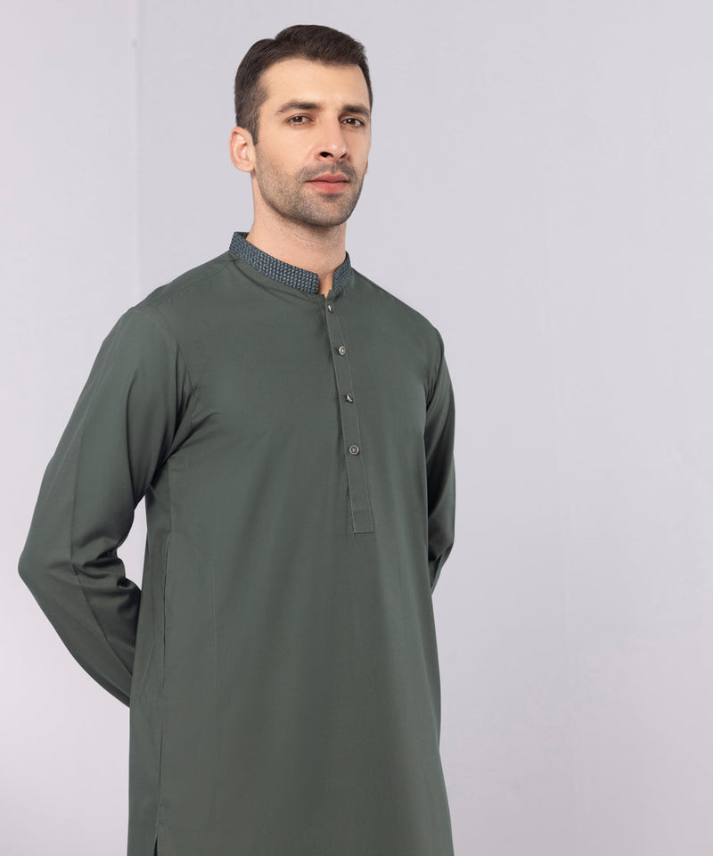 Embroidered Wash & Wear Suit