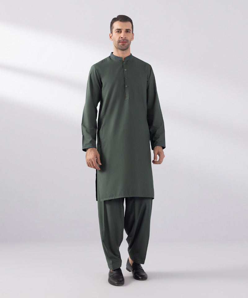 Embroidered Wash & Wear Suit