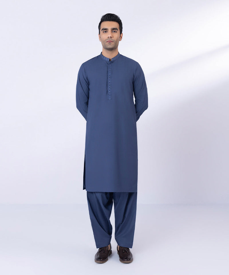 Embroidered Wash & Wear Suit