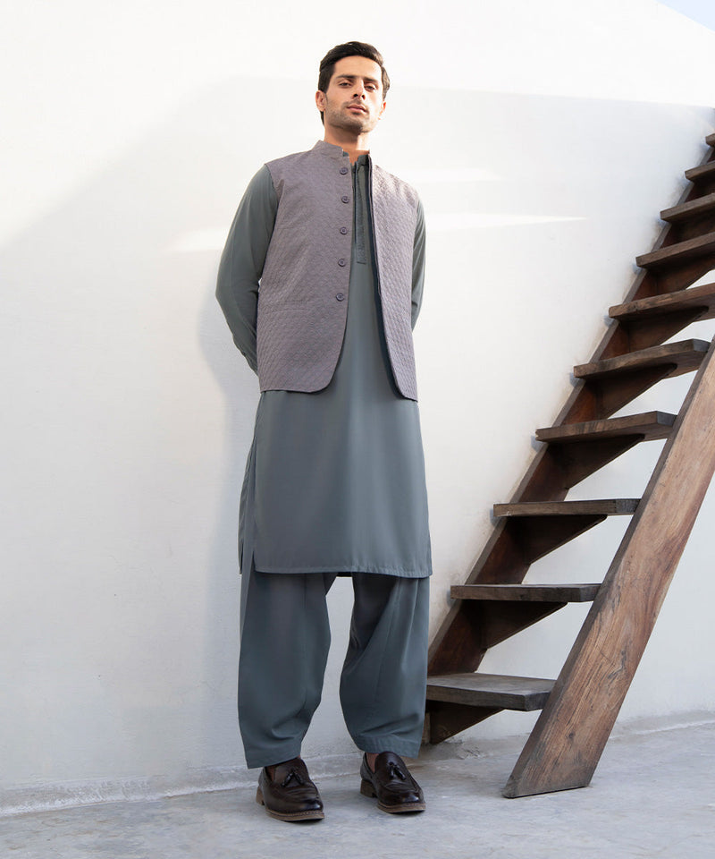 Embroidered Wash & Wear Suit
