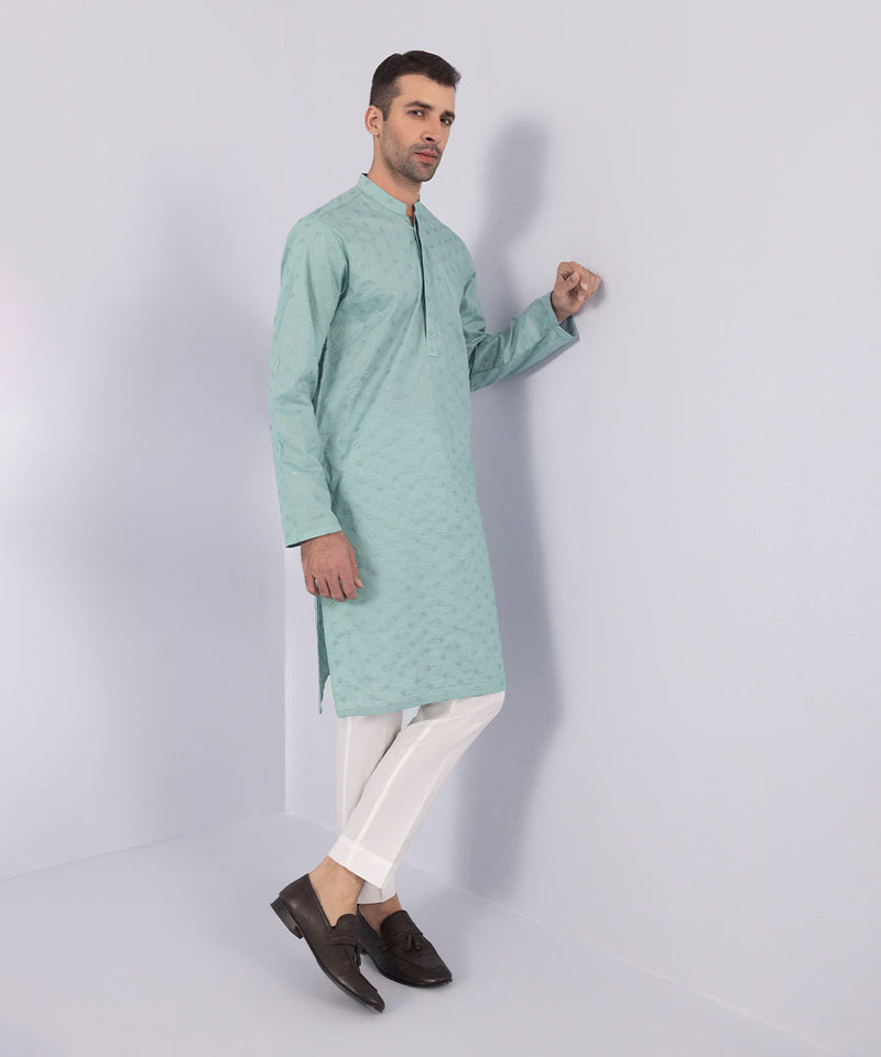 Schiffli Embroidered Kurta