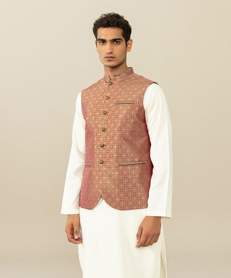 Embroidered Jamawar Waistcoat