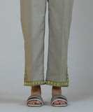 Embroidered Cambric Straight Pants