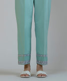 Embroidered Cambric Straight Pants