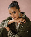 3 Piece - Embroidered Raw Silk Suit