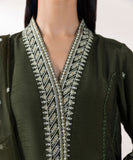 3 Piece - Embroidered Raw Silk Suit