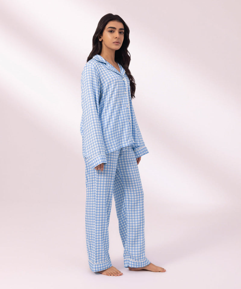Checkered Viscose Pj Set