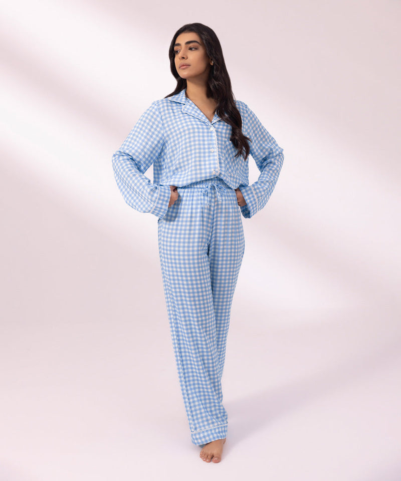 Checkered Viscose Pj Set