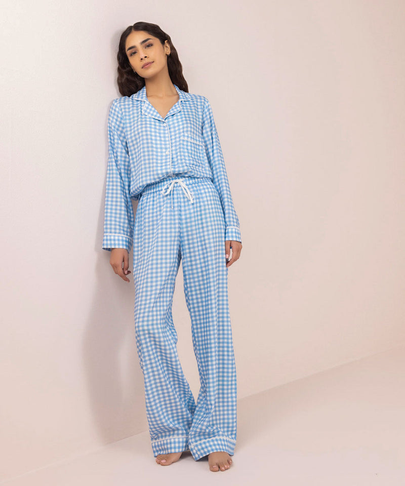 Checkered Viscose PJ Set