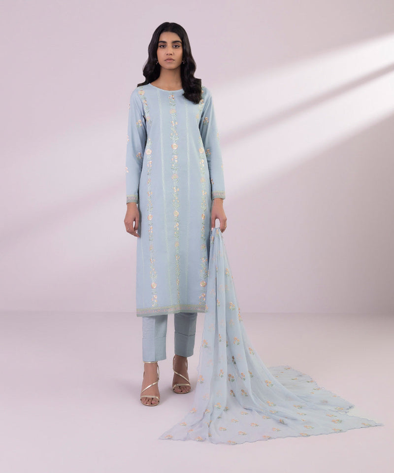 Embroidered Chiffon Dupatta
