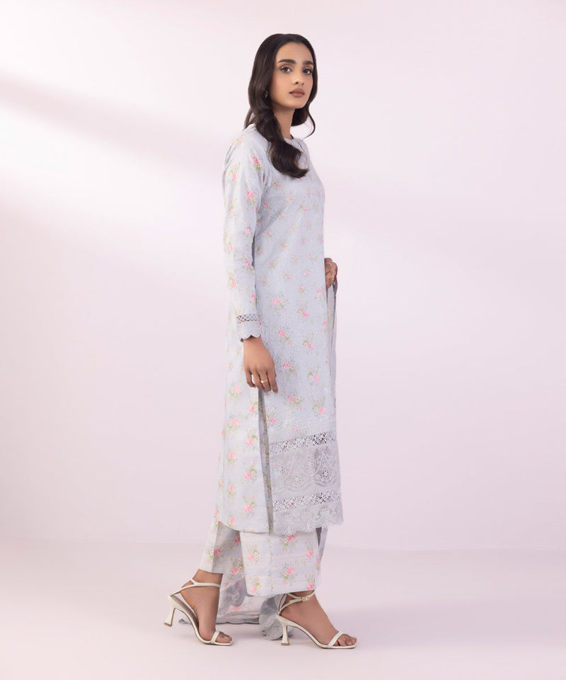 Printed Cambric Boot-cut Pants