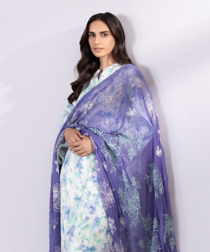 Embroidered Chiffon Dupatta