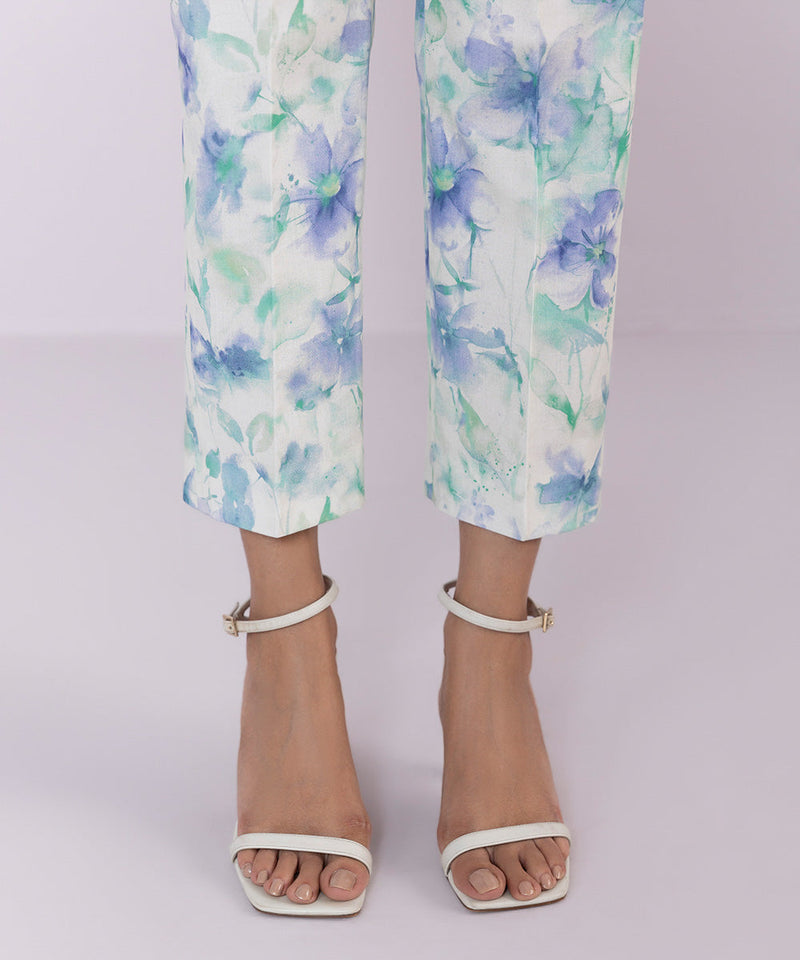 Printed Cambric Straight Pants