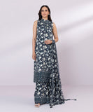 3 Piece - Embroidered Cotton Satin Suit