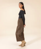 Faux Leather Pull-On Culottes