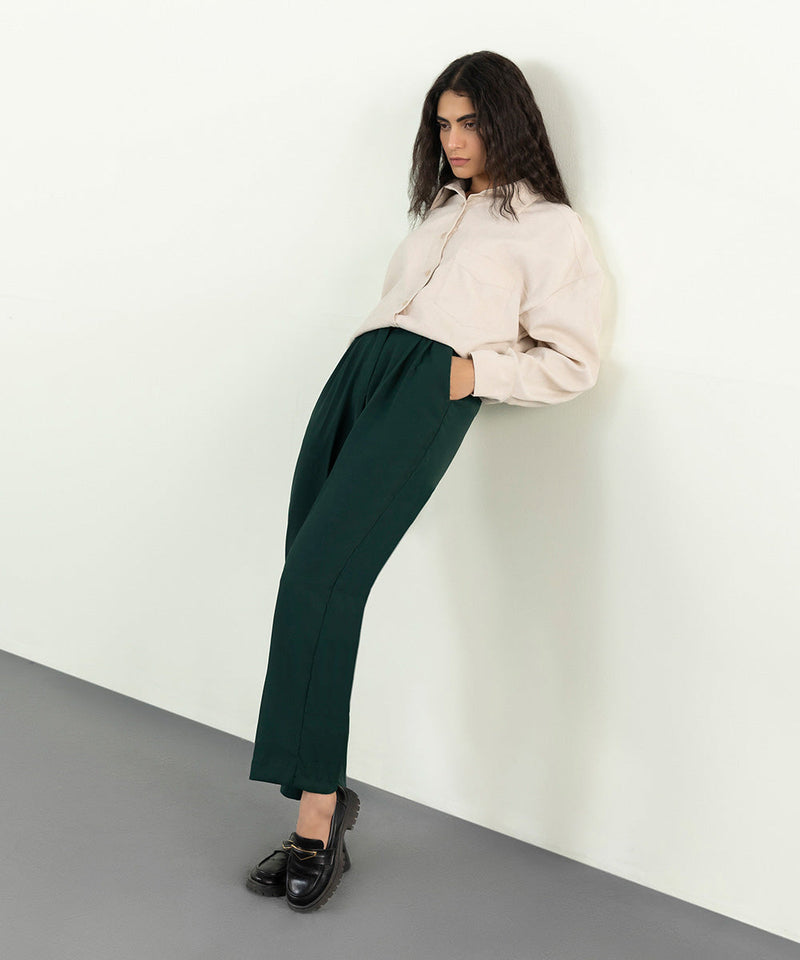 Trousers In Drapey Fabric