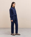 Pull-On Tapered Linen Trousers