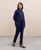 Pull-On Tapered Linen Trousers