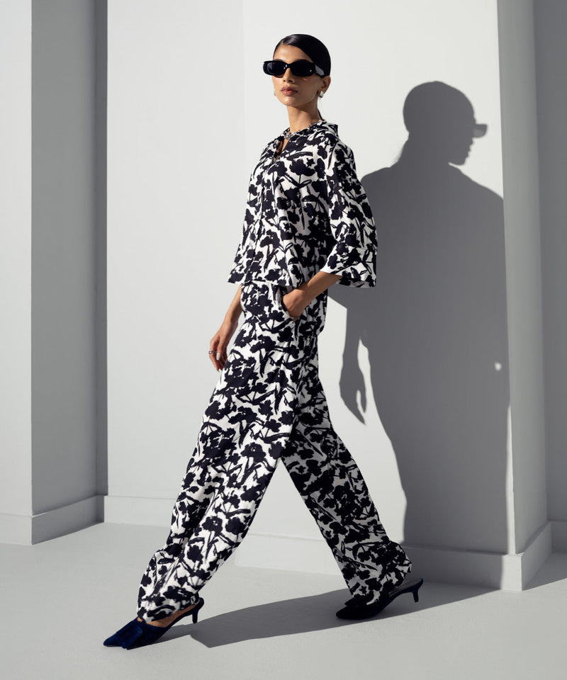 Printed Wide Leg Trousers