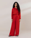 Wide Leg Pleated Trousers