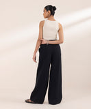 Wide Leg Jersey Trousers