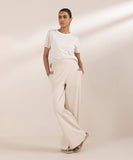 Wide Leg Jersey Trousers