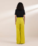 Seersucker Wide Leg Trousers